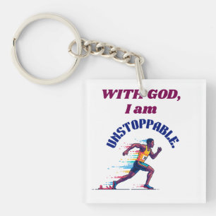 With God, I'm Unstoppable Keychain
