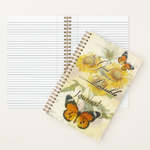 With God Sunflowers and butterfly journal
