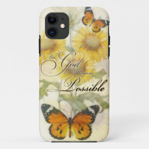 With God Sunflowers and butterfly Throw Pillow iPhone 11 Case