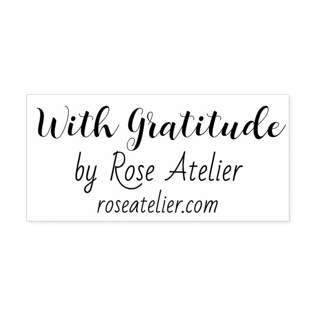 With Gratitude Custom Business Store Name & Websit Rubber Stamp (Imprint)