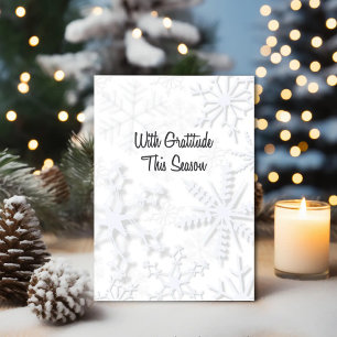 With Gratitude– Snowflake Winter Card