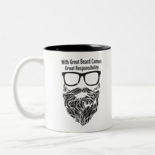 With Great Beard Comes Great Responsibility Two-Tone Coffee Mug