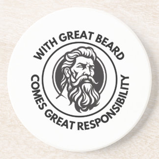 "With Great Beard" Sandstone Coaster