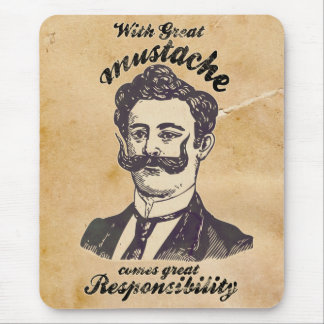 With great moustache comes great responsibility. mouse pad