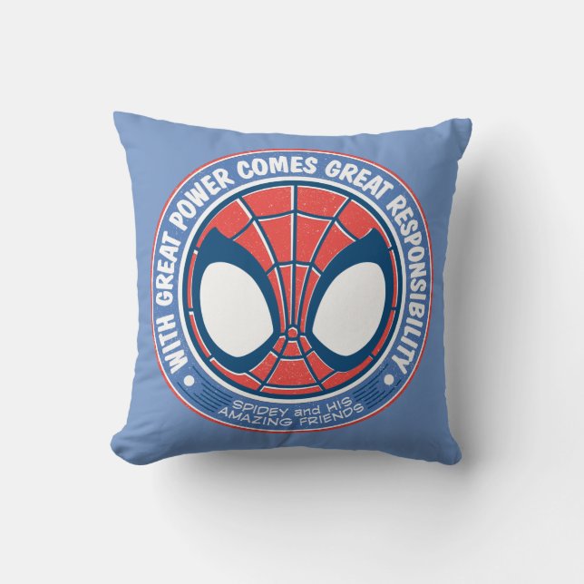 With Great Power Comes Great Responsibility Throw Pillow (Front)