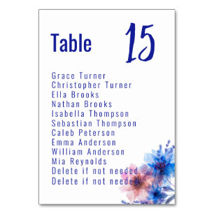 💍 With Guest list Pastel Whispers Meadows Table Number