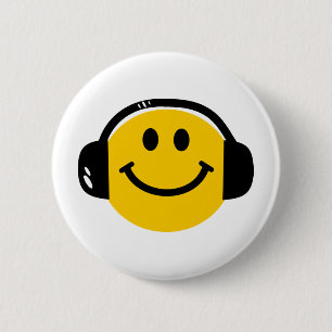 with headphones 2 inch round button