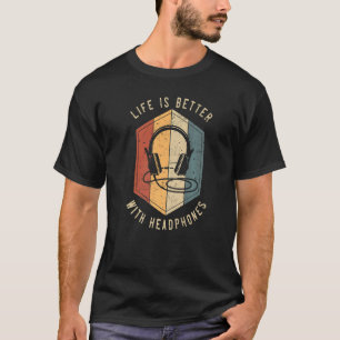 With Headphones For Music Producer Dj Mixer T-Shirt