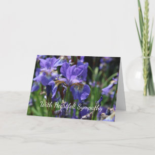 With Heartfelt Sympathy Irises flowers Card