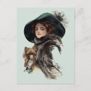 With Her Dog Postcard