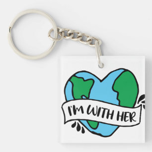 With Her Ecofriendly Icon Happy Earth Clipart Ecof Keychain
