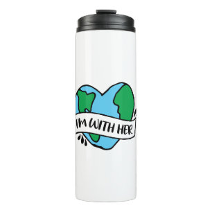 With Her Ecofriendly Icon Happy Earth Clipart Ecof Thermal Tumbler