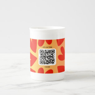 With individual personal song per QR code Bone China Mug