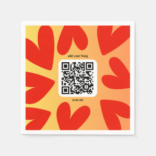 With individual personal song per QR code Napkin