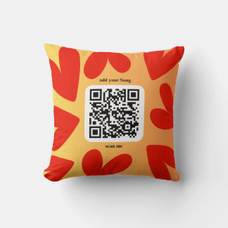 With individual personal song per QR code Throw Pillow