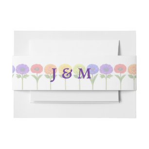 💍With initials Flourish Together Invitation Belly Band