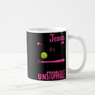 With Jesus In Her Heart And A Softball She Is Unst Coffee Mug