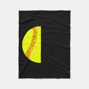With Jesus In Her Heart And A Softball She Is Unst Fleece Blanket