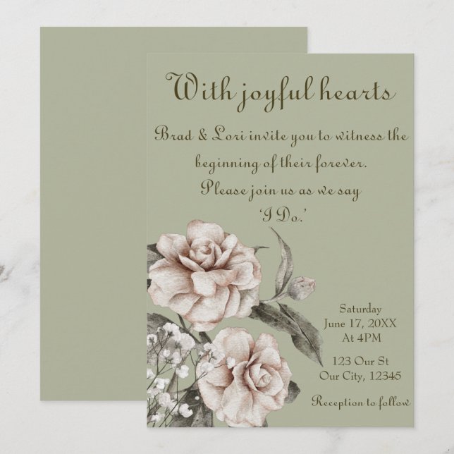With Joyful Hearts Invitation (Front/Back)