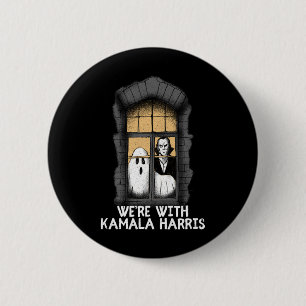 With Kamala Harris Funny Halloween Election Scary  2 Inch Round Button