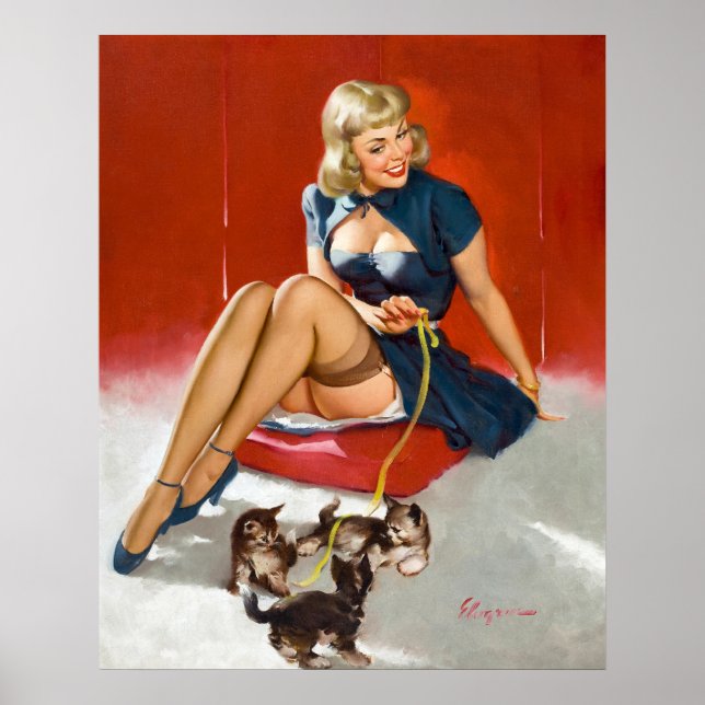 With Kittens Pin Up Poster (Front)