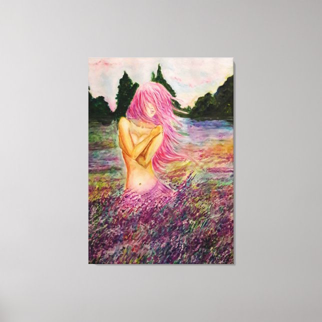 With Lavender Aroma Canvas Print - Painting (Front)