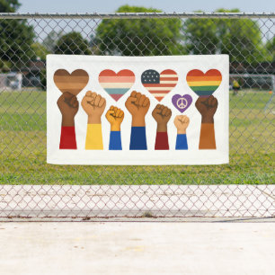 With Liberty and Justice for All Protest Freedom Banner