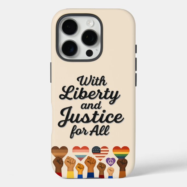 With Liberty and Justice for All Protest Freedom Case-Mate iPhone Case (Back)