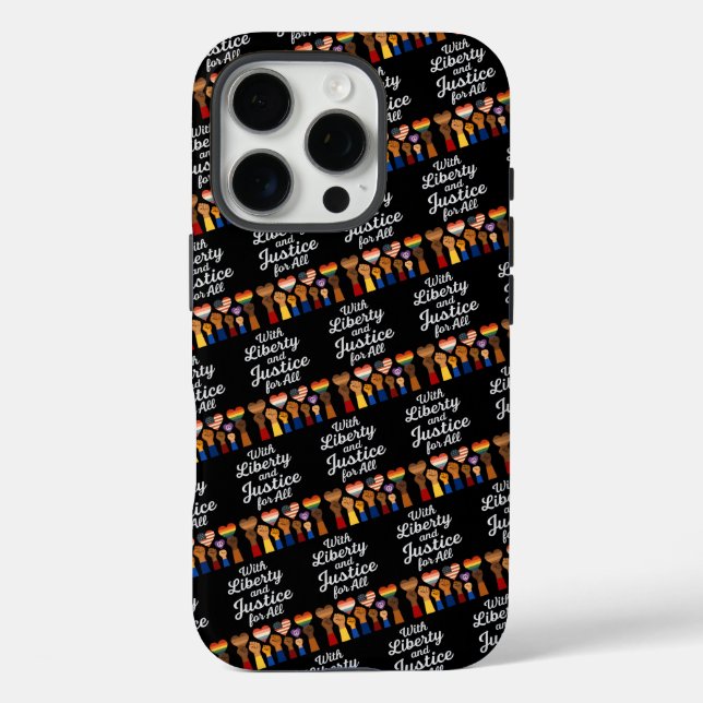 With Liberty and Justice for All Protest Freedom Case-Mate iPhone Case (Back)