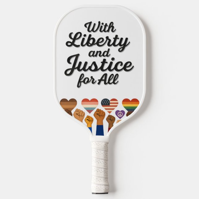 With Liberty and Justice for All Protest Freedom Pickleball Paddle (Front)