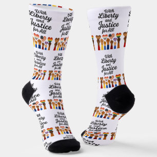 With Liberty and Justice for All Protest Freedom Socks
