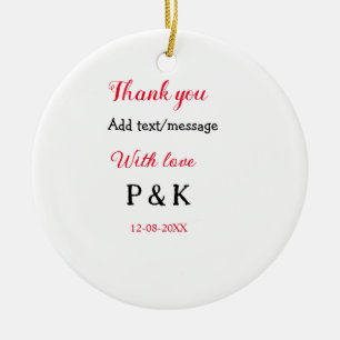 With love add couple name letter thank you add dat ceramic ornament