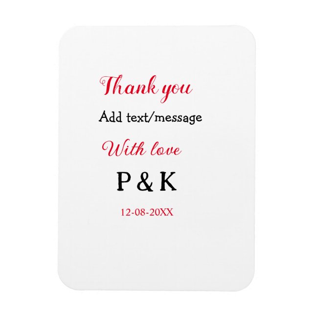With love add couple name letter thank you add dat magnet (Vertical)