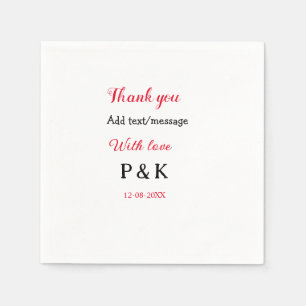 With love add couple name letter thank you add dat napkin