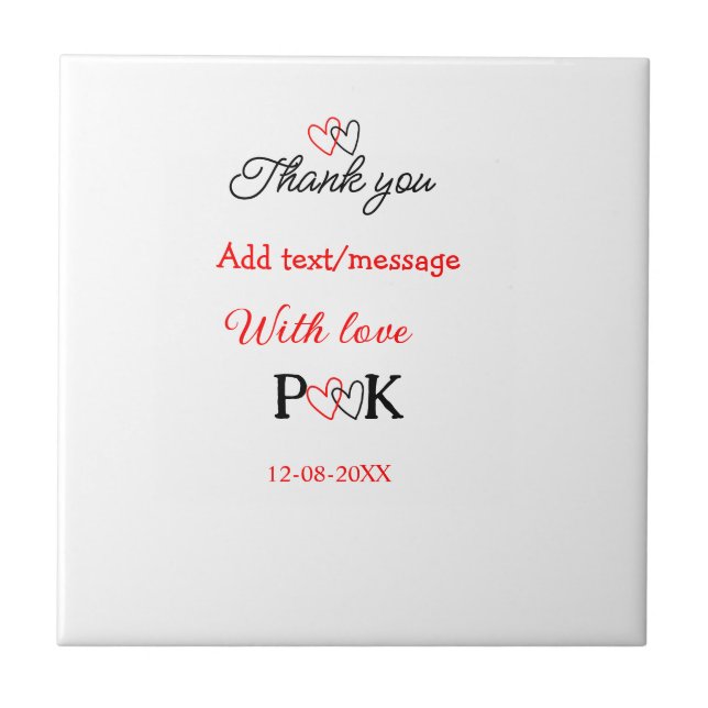 With love add couple name letter thank you add dat tile (Front)
