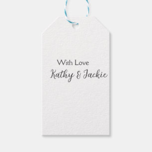 With love add couple name wedding simple minimal gift tags