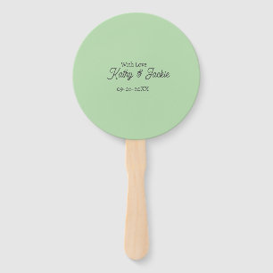 With love add couple name wedding simple minimal  hand fan