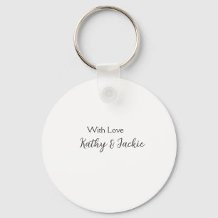 With love add couple name wedding simple minimal keychain