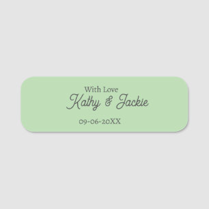 With love add couple name wedding simple minimal tag