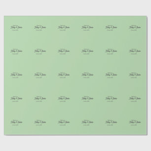 With love add couple name wedding simple minimal  wrapping paper