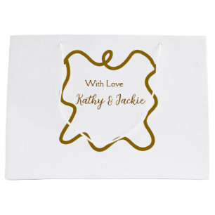 With love add couple name wedding spanish border n large gift bag