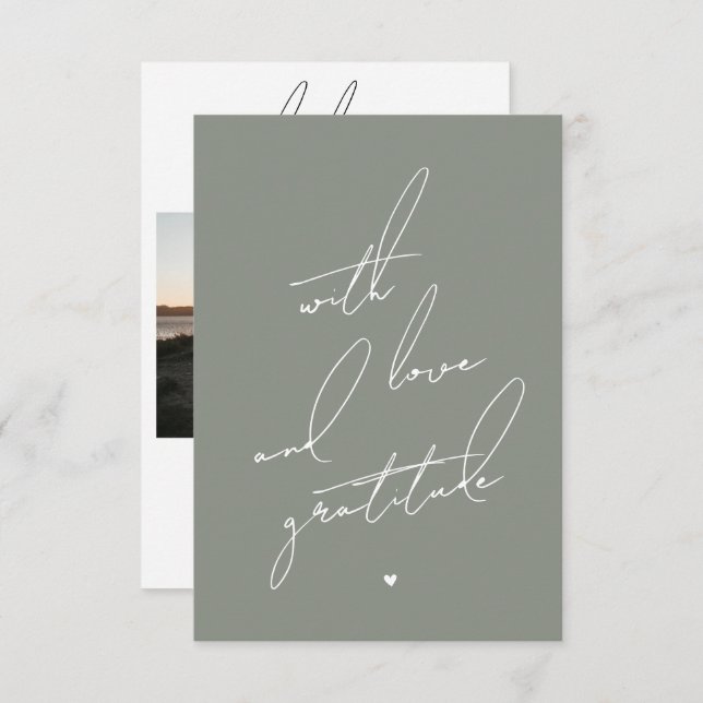 With Love and Gratitude Pre Printed Message  Thank You Card (Front/Back)