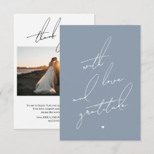 With Love and Gratitude Pre Printed Message  Thank You Card