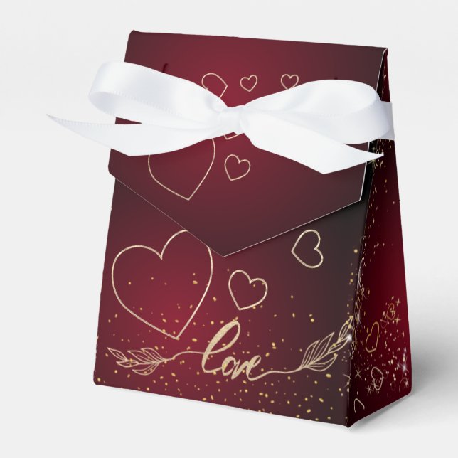 with love and hearts favor box (Front Side)