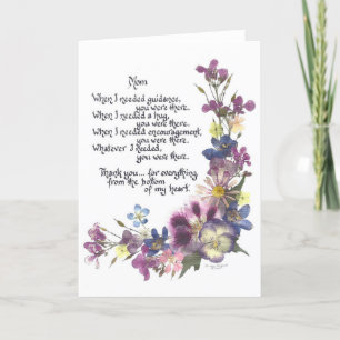 With love and thanks to Mom greeting card