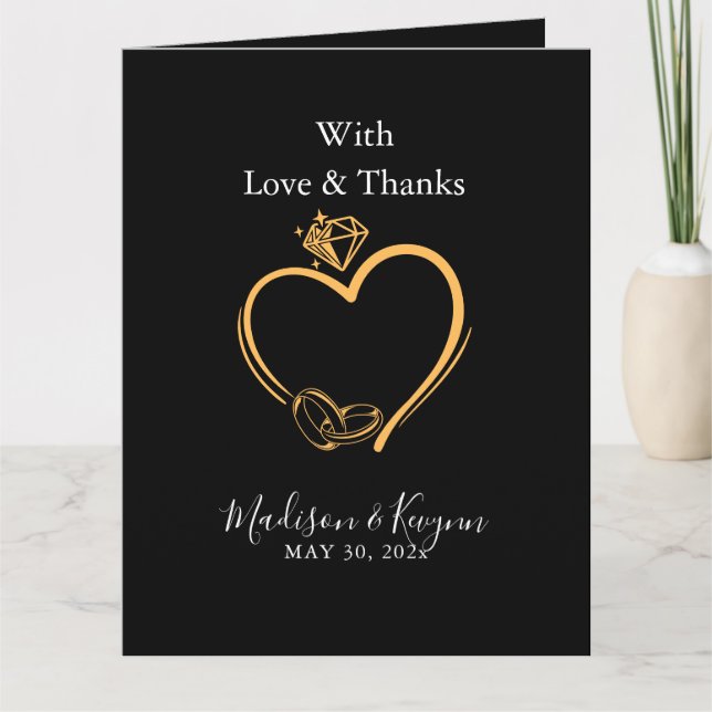 With Love And Thanks  Wedding Card (Front)