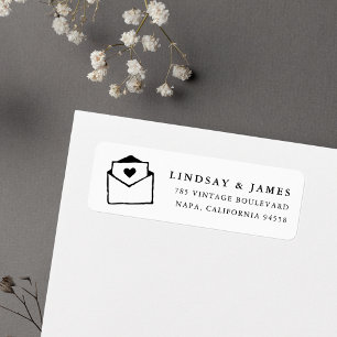 With Love   Black and White Return Address