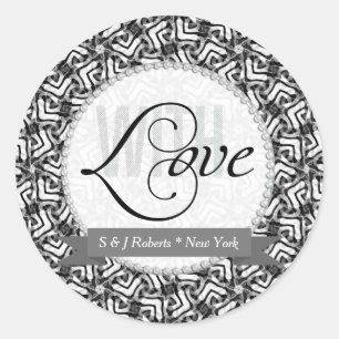 WITH LOVE Black+White Stickers