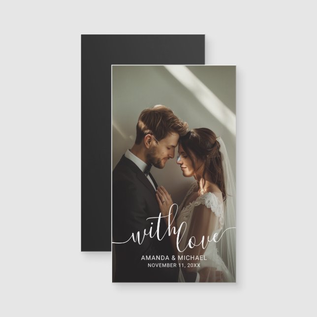 'With Love' Custom Photo Wedding Favor (Front/Back)