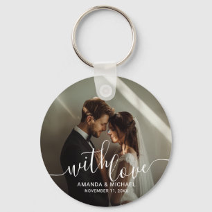 'With Love' Custom Photo Wedding Favour Keychain
